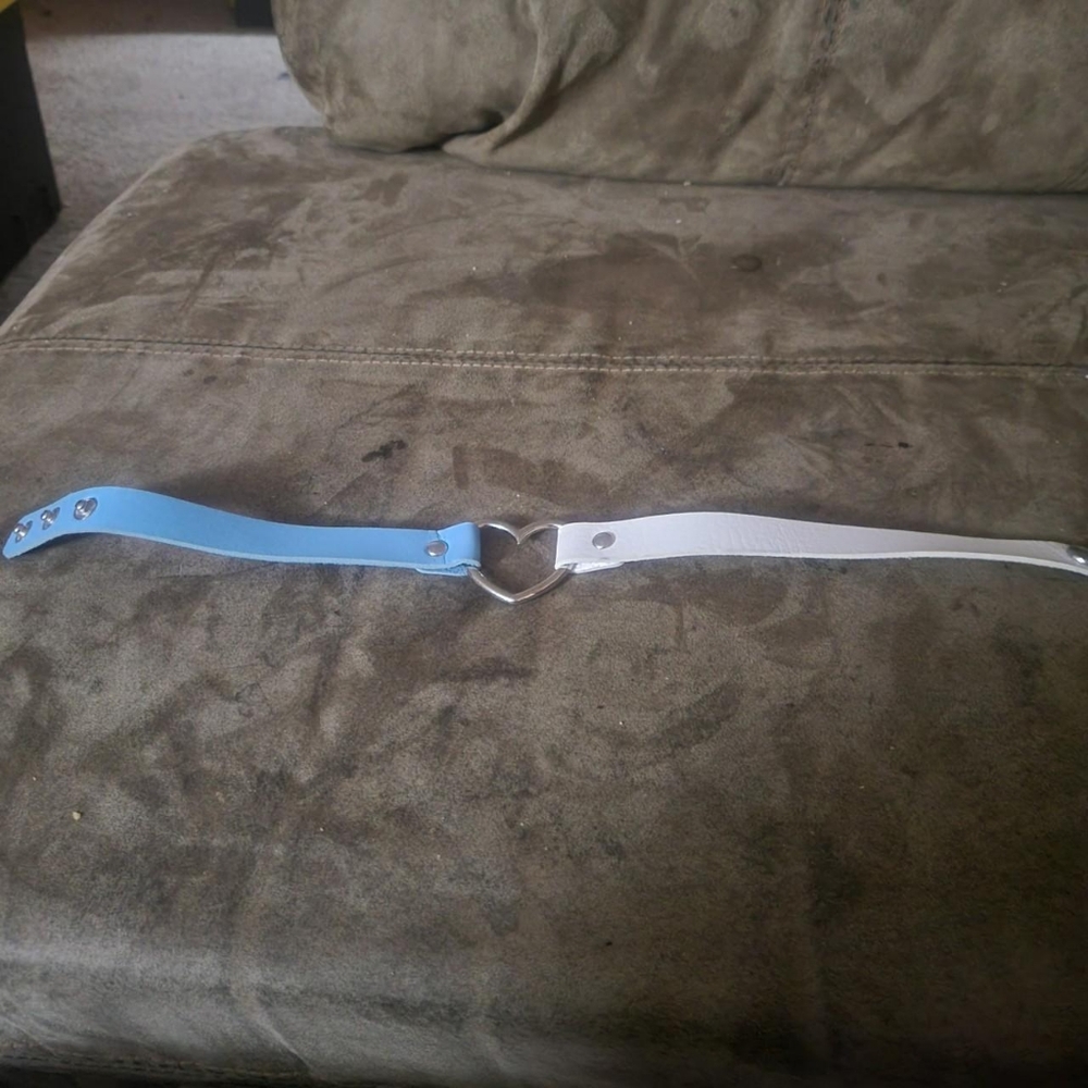 Blue and White Heart Choker